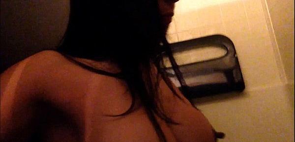  Horny MexiMILF Gabby Quinteros Masturbation Bathroom Vid